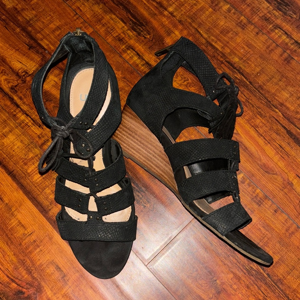 UGG leather heeled sandals